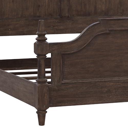 6 Pcs Queen Panel Bed Dresser Mirror Bachelor Chest 2 Nightstand Dark Wood Bedroom Furniture Set F548