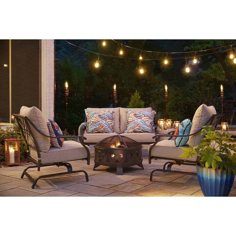 Antique Black Steel Wood-Burning Fire Pit Y240