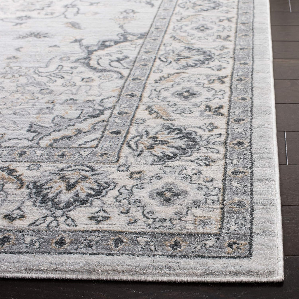 9' x 12' Light Grey/Cream Oriental Non-Shedding Area Rug G7084