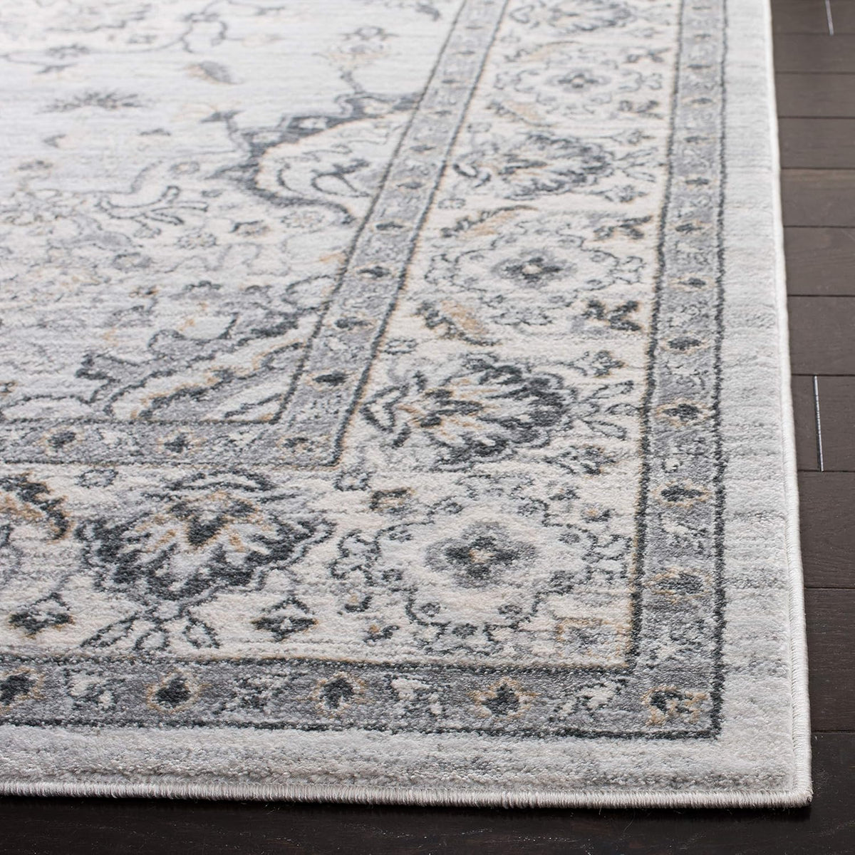 9' x 12' Light Grey/Cream Oriental Non-Shedding Area Rug G7084