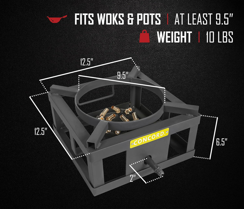 12" Single Propane Outdoor Burner with Built in Wok Ring J42982