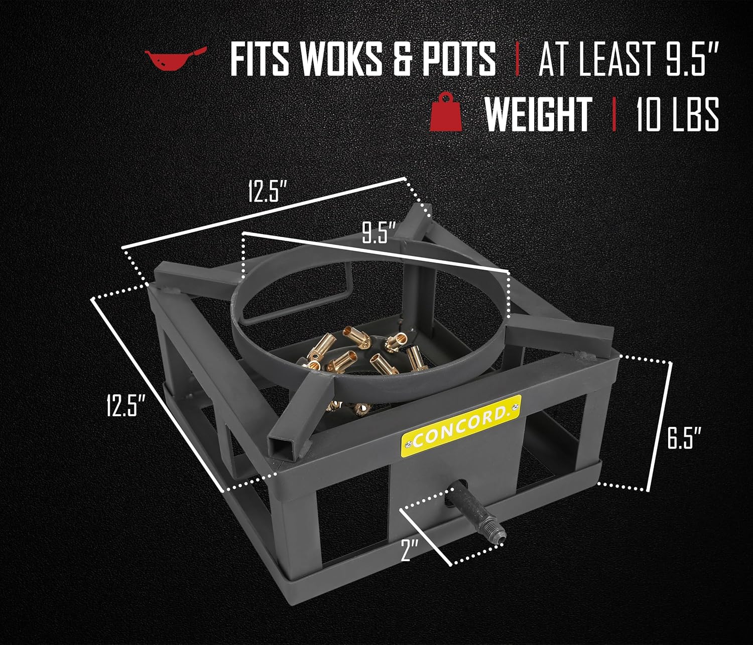 12" Single Propane Outdoor Burner with Built in Wok Ring J42982