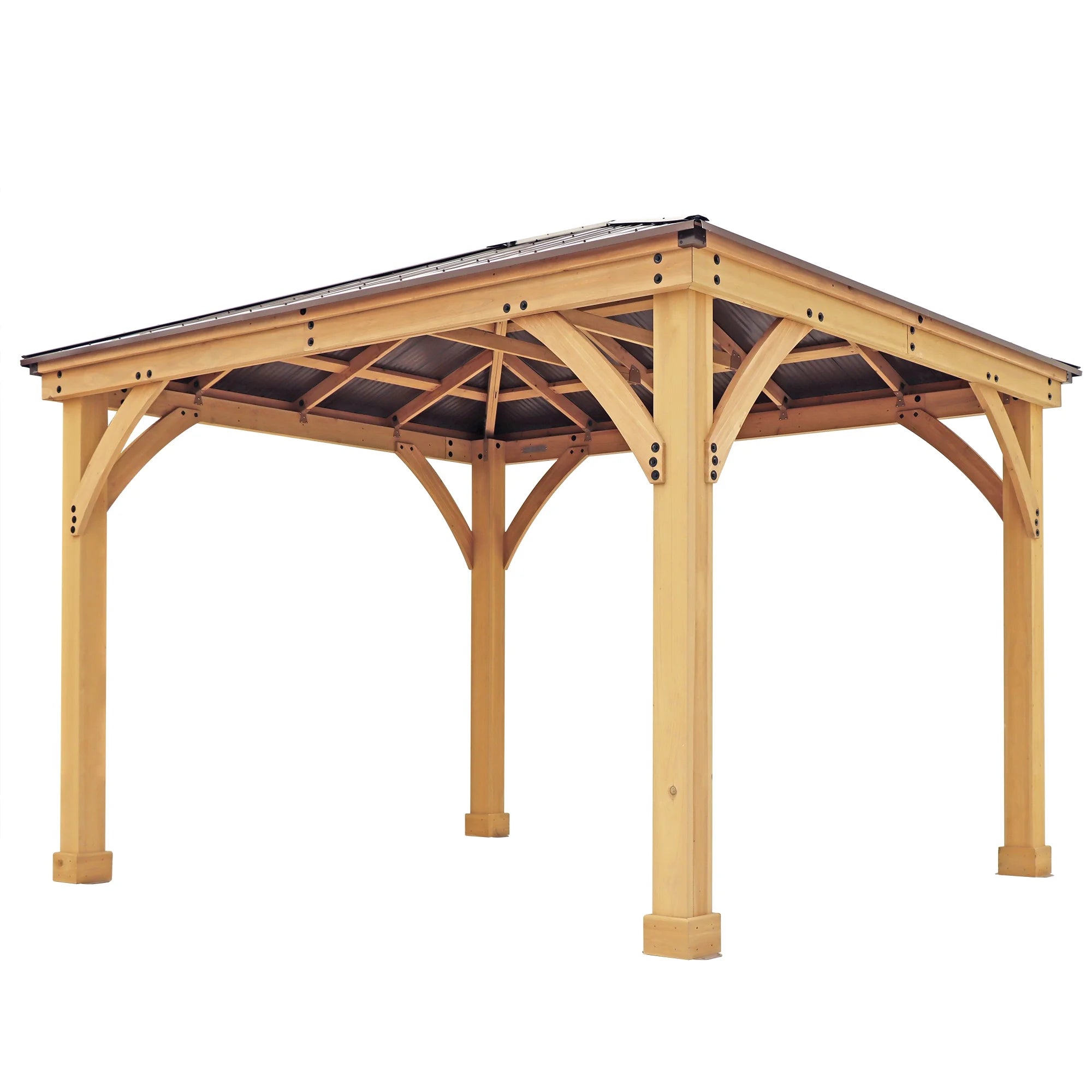 10 ft. × 12 ft. Cedar Gazebo with Aluminum Roof F172