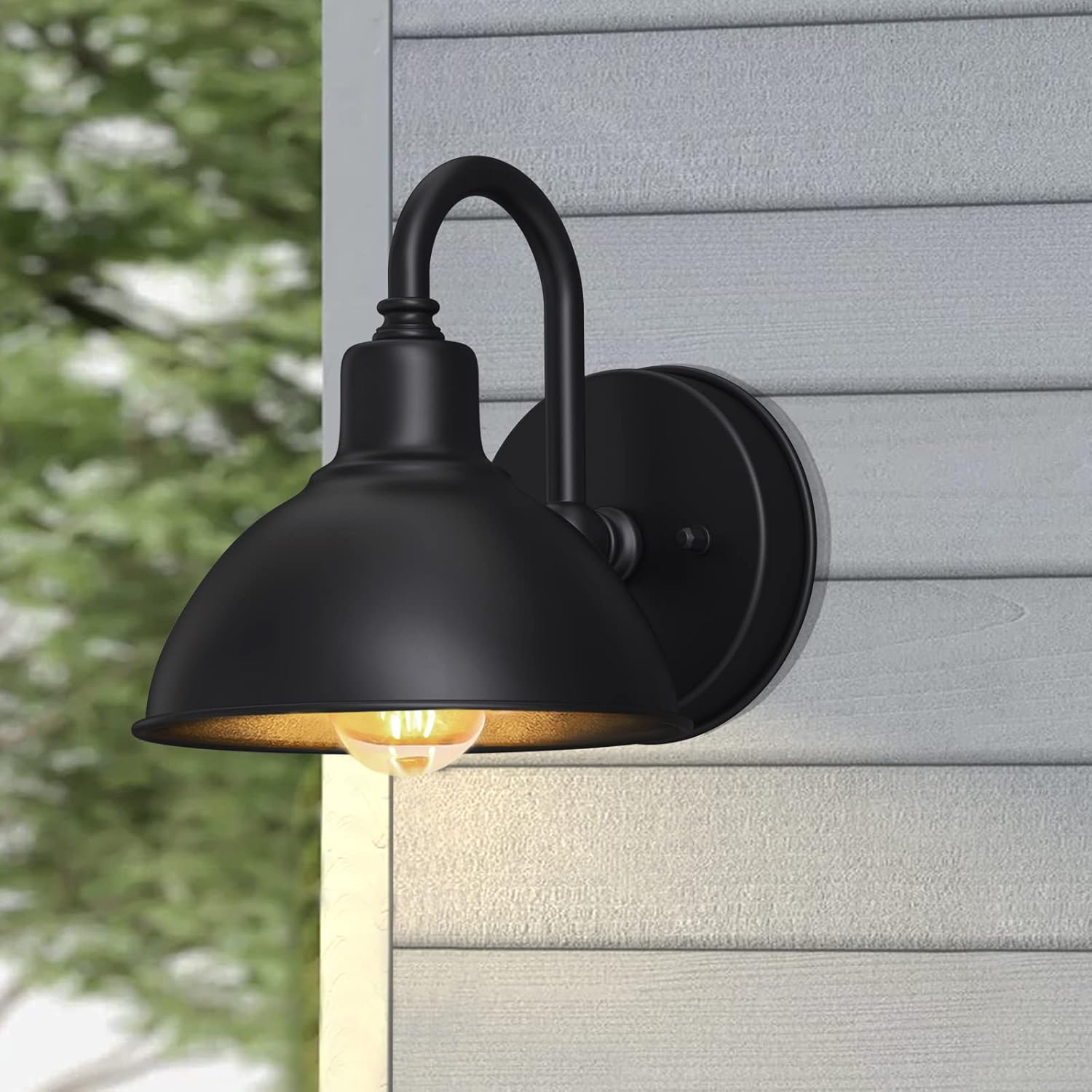 Outdoor Gooseneck Barn Light Fixture with E26 Bulbs F47495