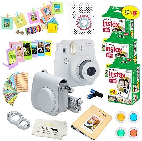 Purple Instant Camera with 60 Pack Instant Films and 14 Pc Deluxe Bundle T6187