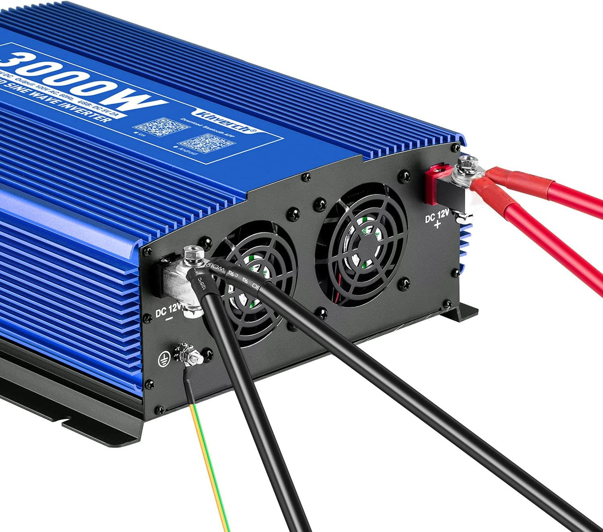 3000W Power Inverter DC12V to 110V AC Car Inverter with 4AC Outlets 2USB Port W45832