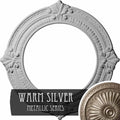13 1/8x22OD x 8x22ID x 5/8x22P Hand-Painted Warm Silver Ceiling Medallion O733
