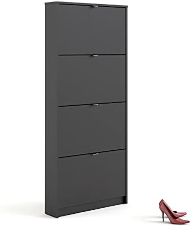 Black Matte 4 Drawer Shoe Cabinet T868