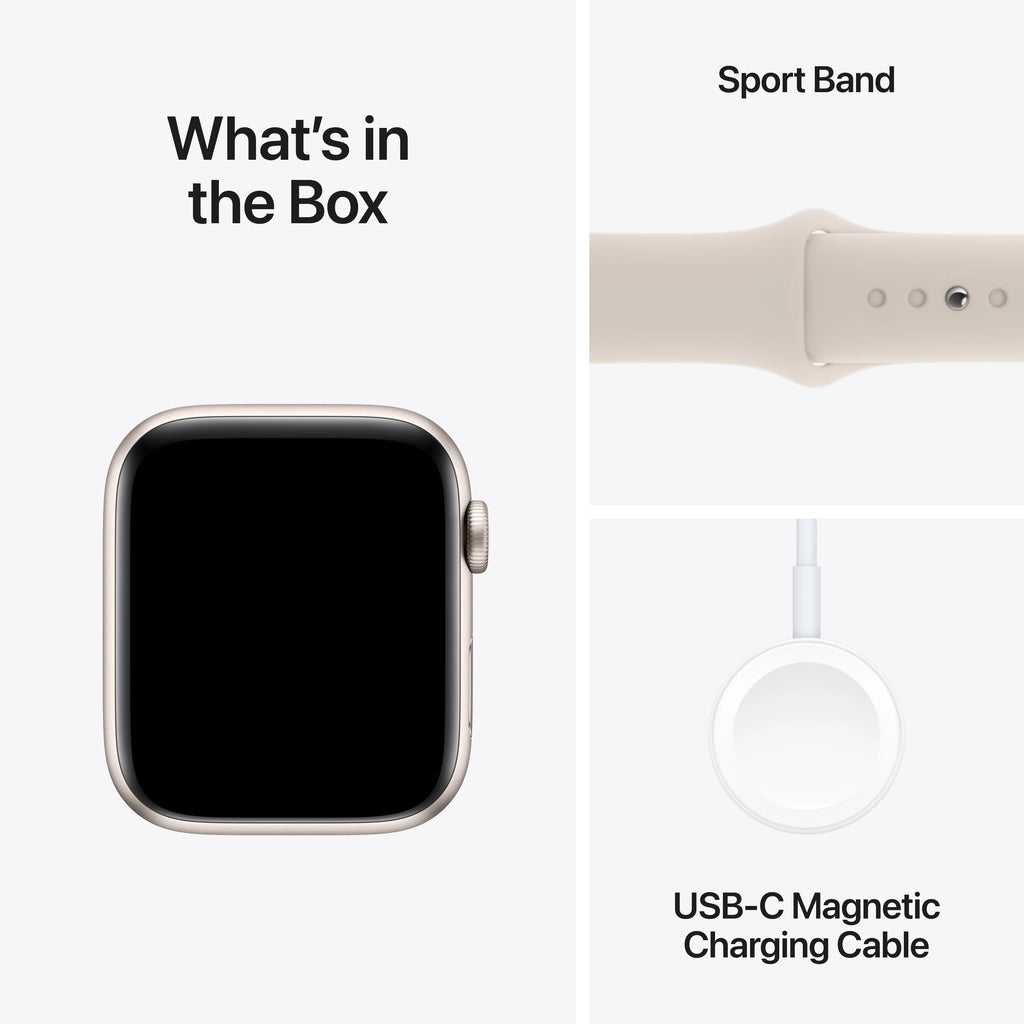 Starlight Aluminum Case Apple Watch SE GPS 44mm with Starlight Sport Band W56207
