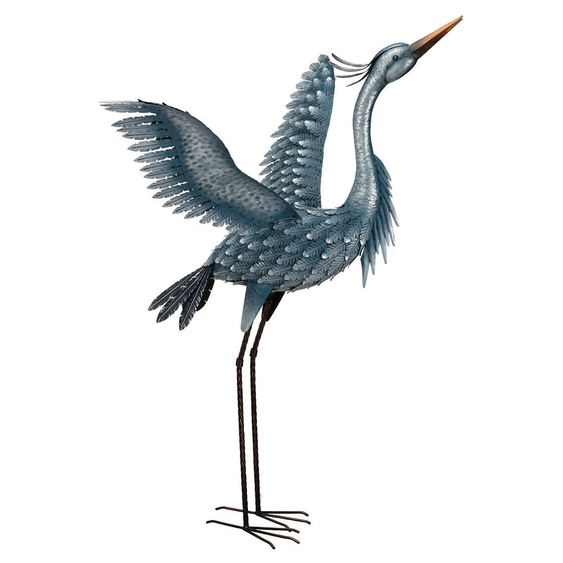 Metallic Blue Heron Wings Up 24.5"X38.5"X47" S402