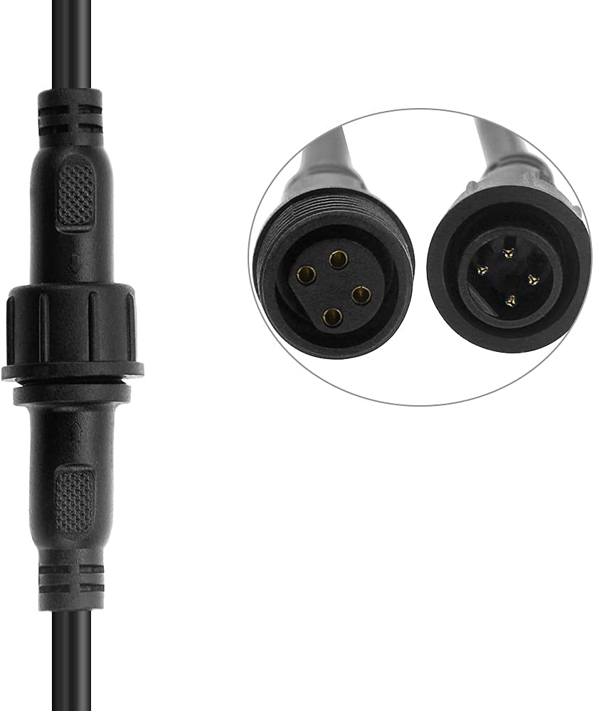 5 Pairs 4 Core Electrical LED Connector IP65 with 20cm 18AWG Cable K7189