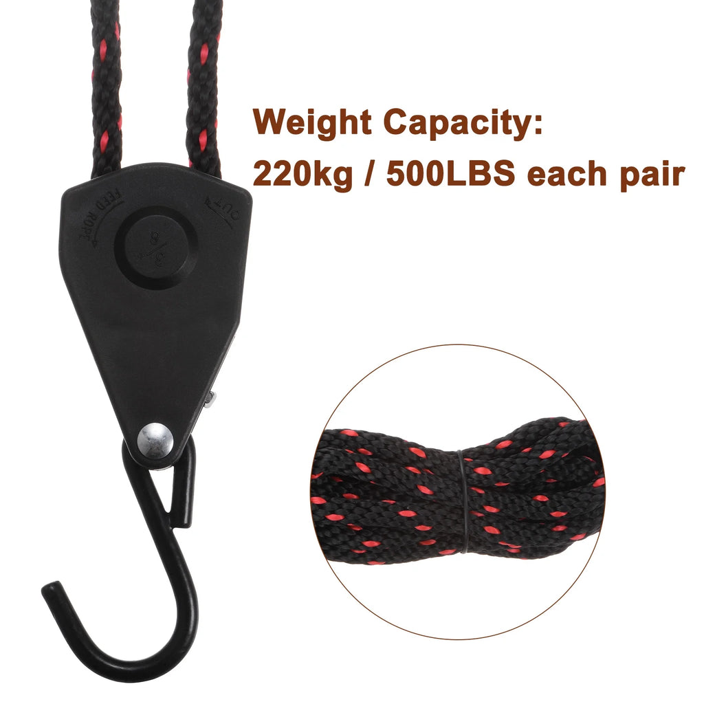 3/8" (10mm) Tie Down Ratchet Rope Hanger Metal Gear 9.8ft (3meter) Strap F2474