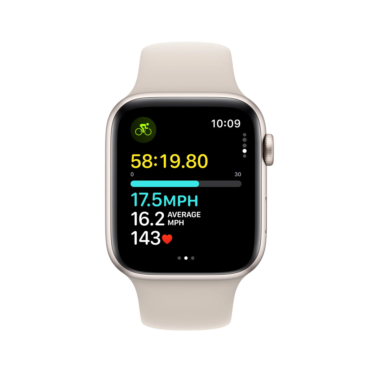 Starlight Aluminum Case Apple Watch SE GPS 44mm with Starlight Sport Band W56207