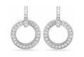 14K White Gold Round Drop Earring Natural Diamond G960596