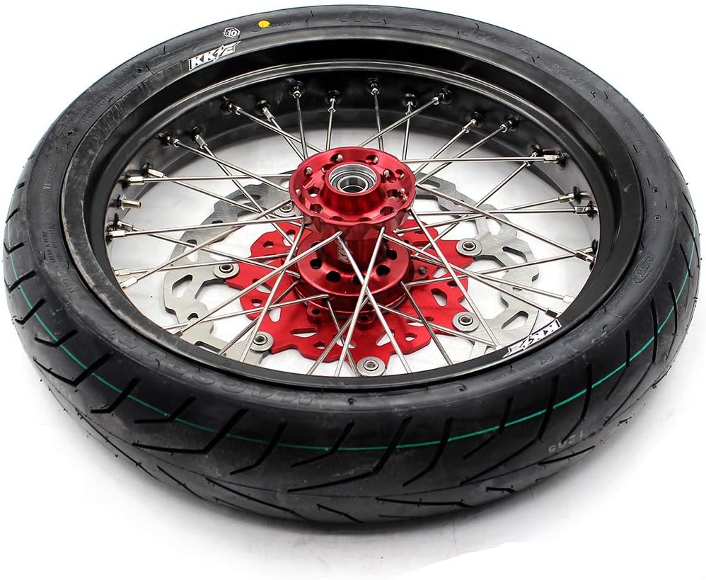 Red Hub Supermoto Wheels with CST Tires L105