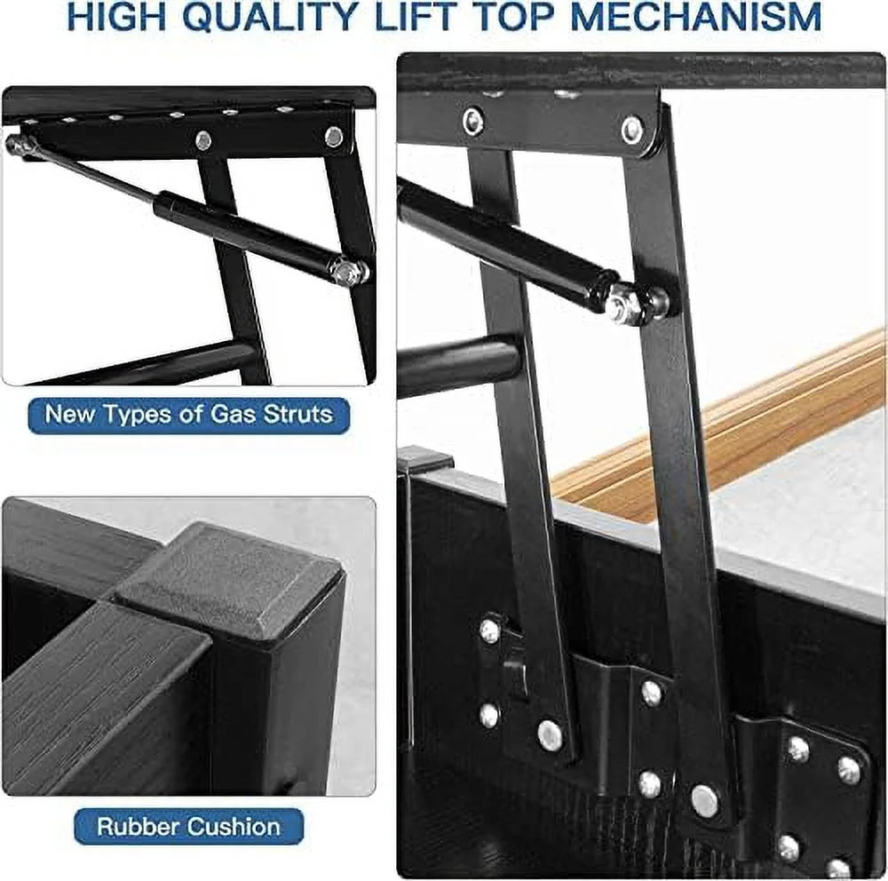 Brown Lift Top Coffee Table with Hidden Compartment K45310