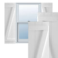 16-1/8x22 x 33x22 PVC Three Board Joined Board and Batten Shutters with Z-Bar, Unfinished (Per Pair) E6901