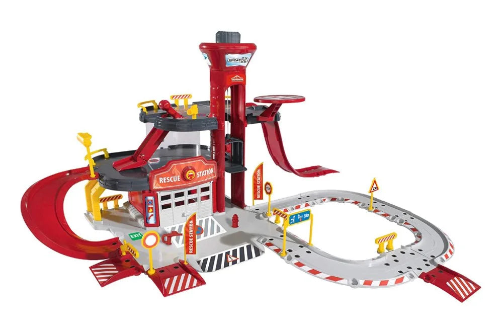 Rescue Station with 5 Vehicles Assortment, 1/64 scale Playset M281746
