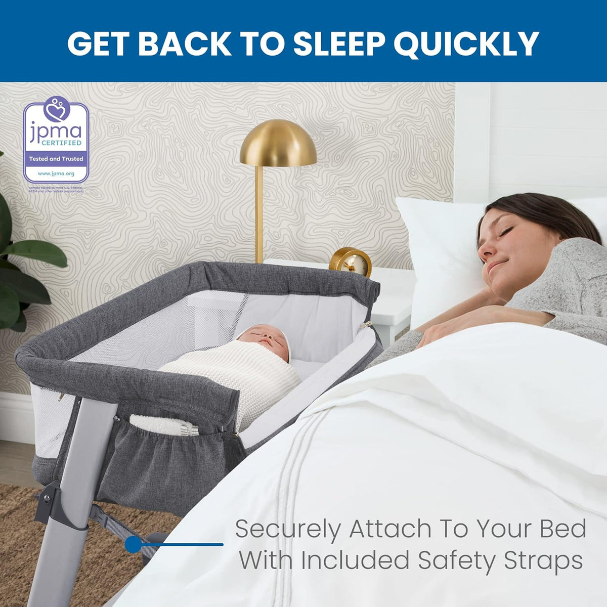 Grey Portable Baby Bassinet with Breathable Mesh N560563
