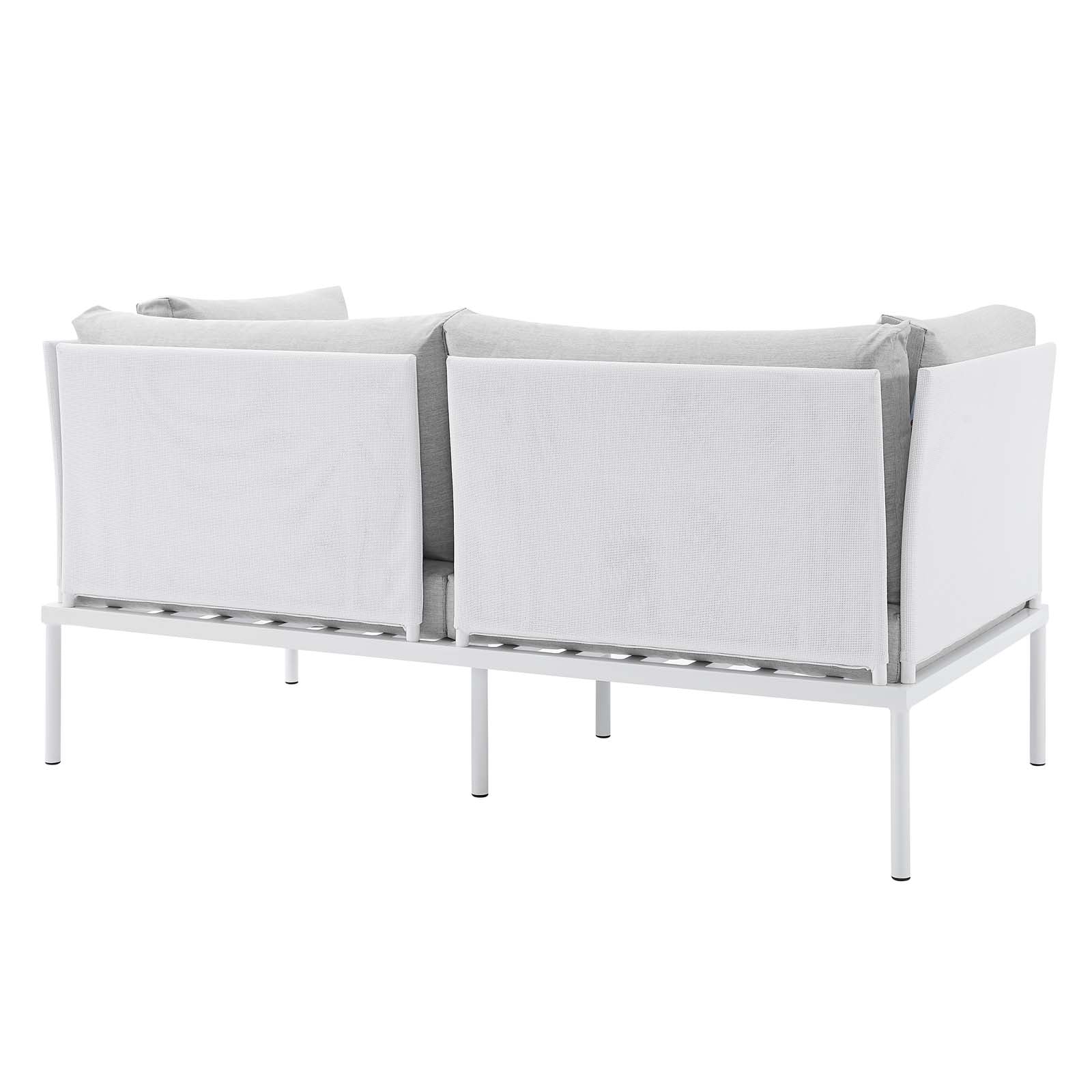 White Gray Aluminum Outdoor Loveseat W481495
