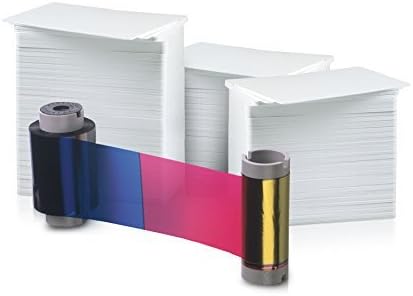 200 Premium Blank PVC Cards with YMCKOK Ribbon and Cleaning Roller L787