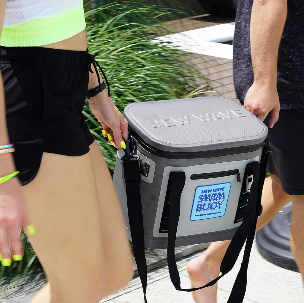 Swim Buoy Soft Cooler Bag, 20 Can, Large Leak-Proof Portable Cooler with Bottle Opener & Removable Shoulder Strap V760176