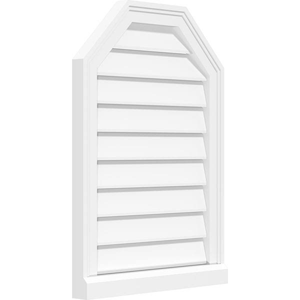 Octagonal Top Surface Mount PVC Gable Vent with Brickmoul V702