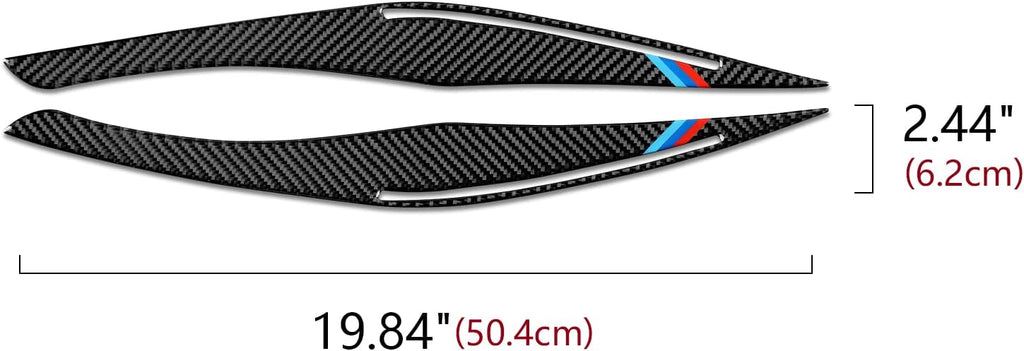 Carbon Fiber Headlights Eyebrows Sticker Decals Trim Cover for BMW E90 D4073