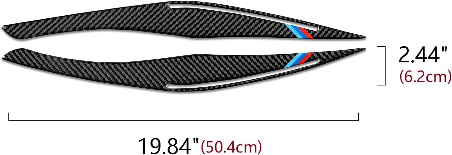Carbon Fiber Headlights Eyebrows Sticker Decals Trim Cover for BMW E90 D4073
