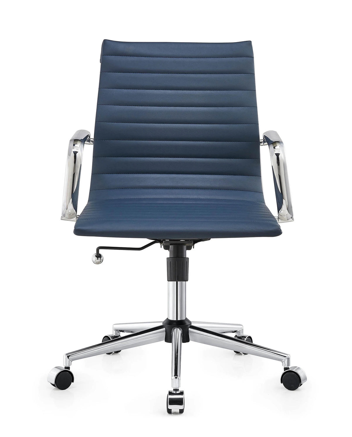Mid Back Swivel Desk Chair with Armrest in Vegan Leather W179