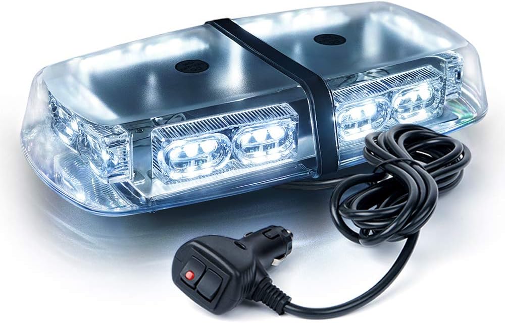 White Red 36 LED Rooftop Mini Bar Strobe Lights with Magnetic Base, Pack of 2 L639