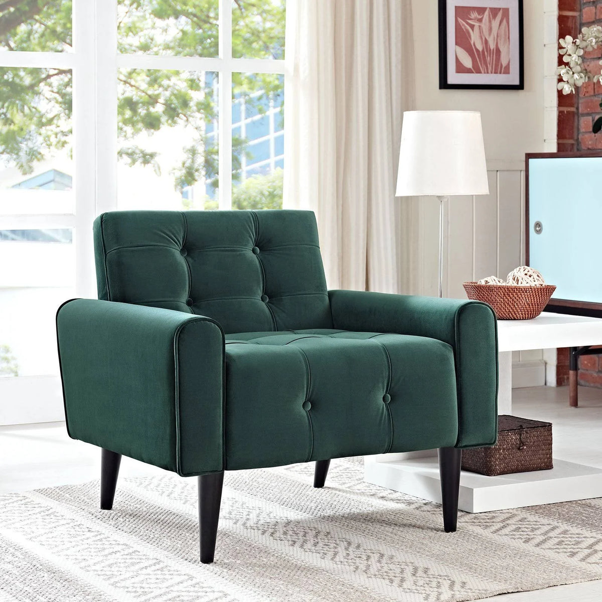Green Velvet Armchair I50222