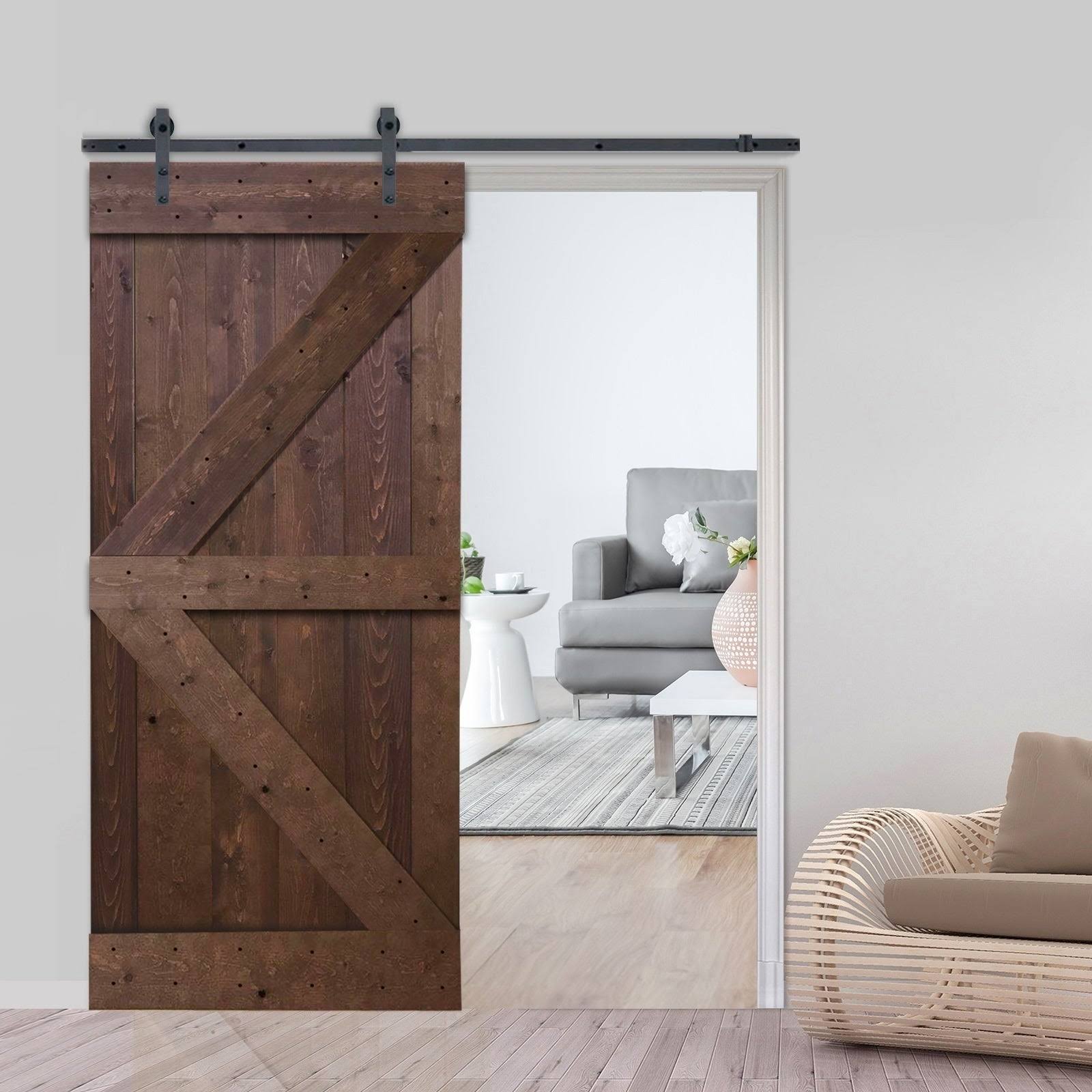 Knotty Pine Solid Wood Interior Barn Door Slab Y244722