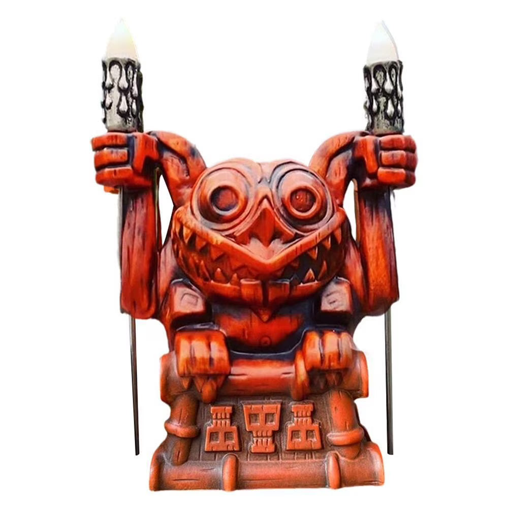 Hawaii Totem Tiki Figure Statue Torch Luminous Water Cup E4701