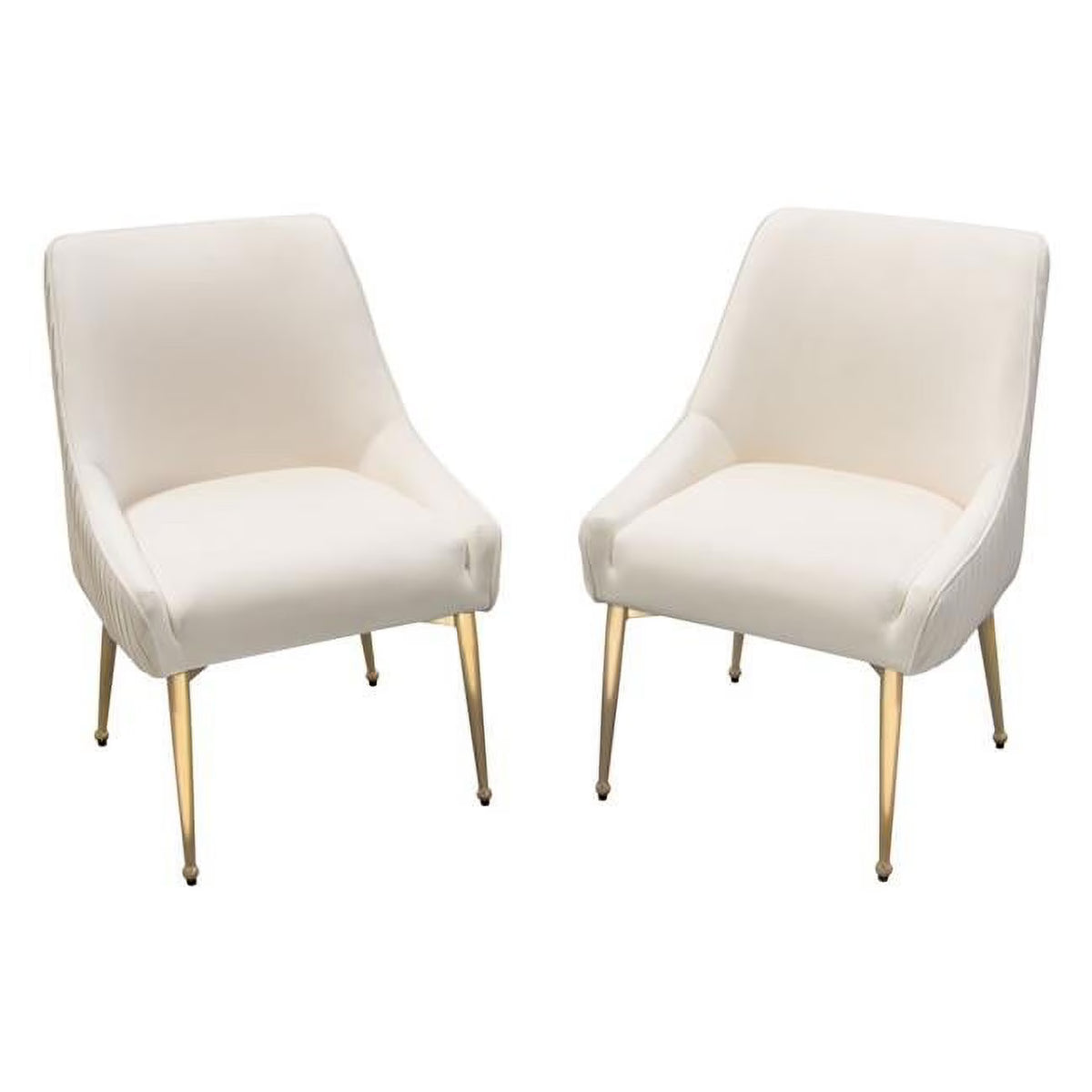 Cream Velvet Conference Dining Chairs Set of 2 N864