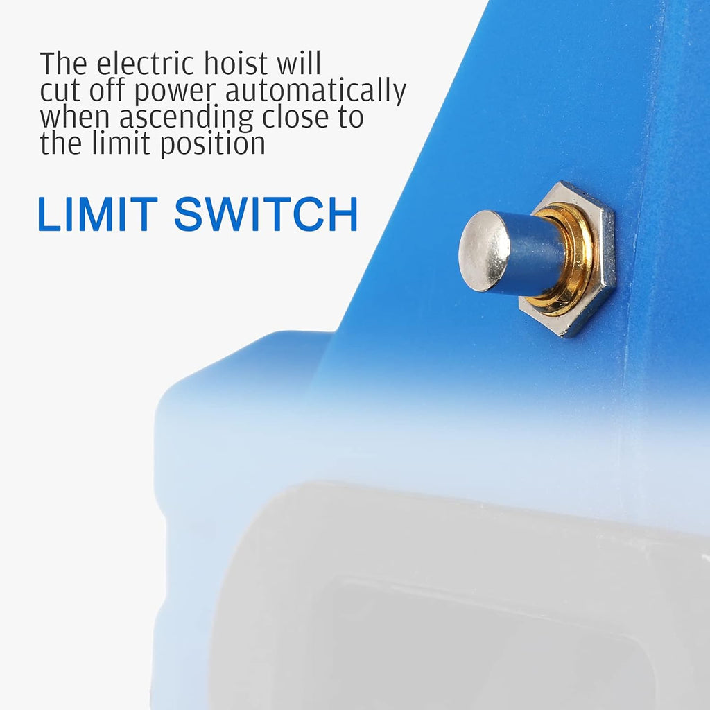 Electric Hoists 500KG 1100LB Lifting Capability 7.6M 25FT Lifting Height Wireless Remote Control Portable Household Winch 110V N5274