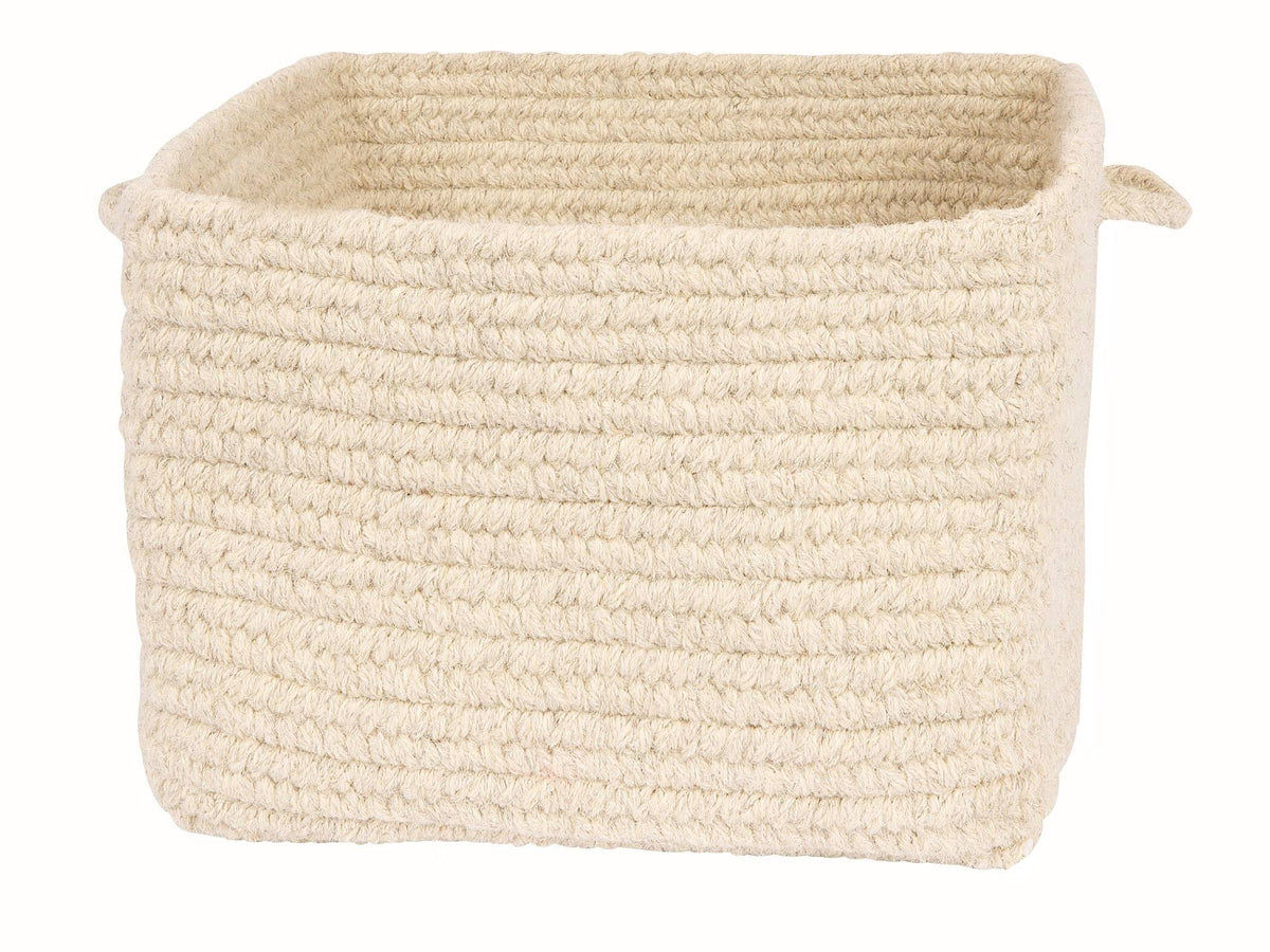 Chunky Natural Wool Square Basket F653895