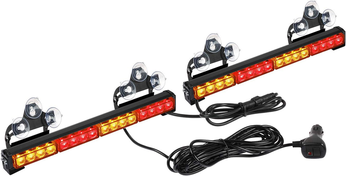 2x16.8 inch 32LED Red White Emergency Strobe Light Bar Pack of 2 P76357
