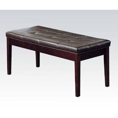 Espresso PU & Walnut Bench X247