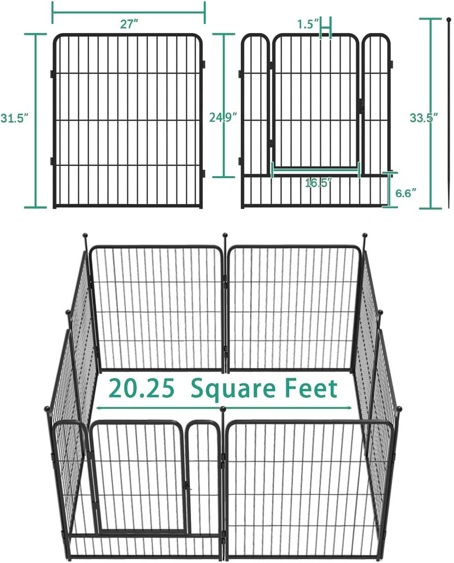 8/32 Panels Pet Playpen, 32 Height W7208