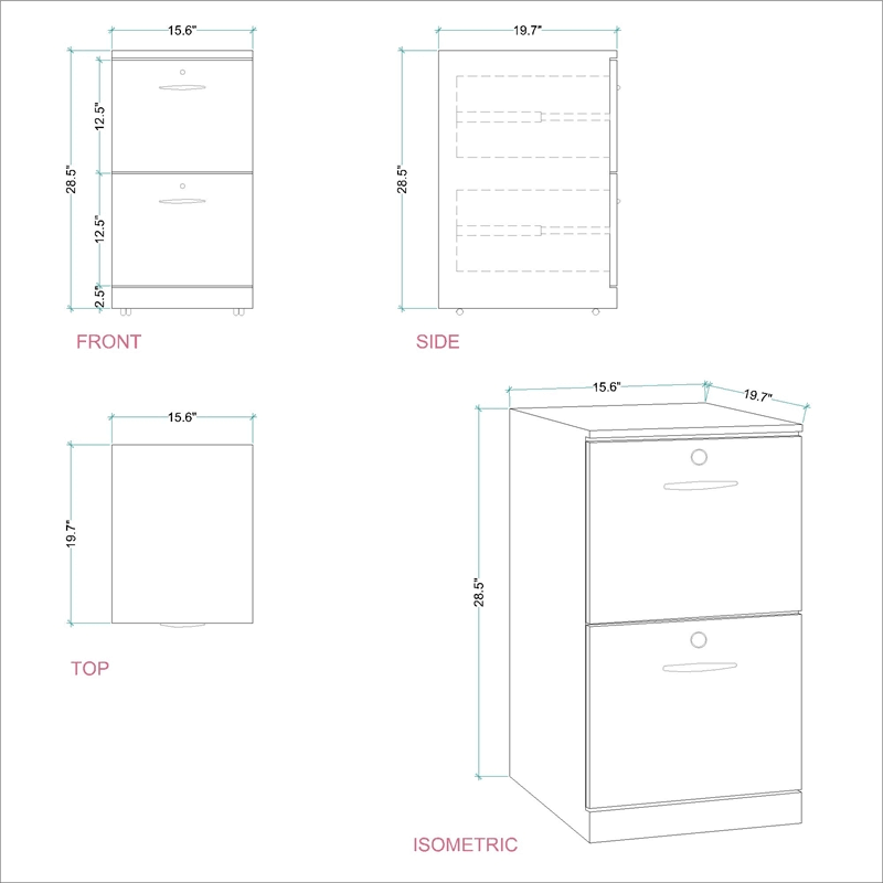 2 Drawer File Cabinet in Classic Cherry E63266