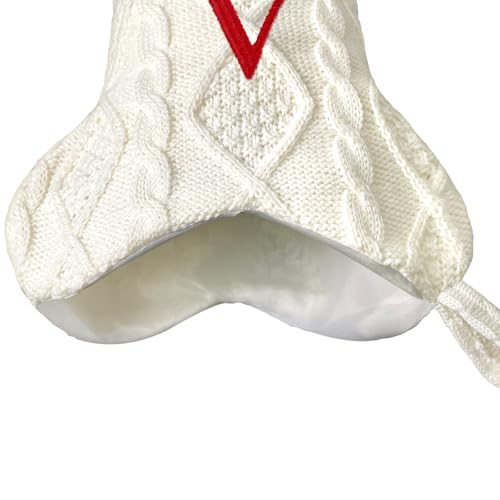 White Large Knit Dog Christmas Stocking with Initials P633041