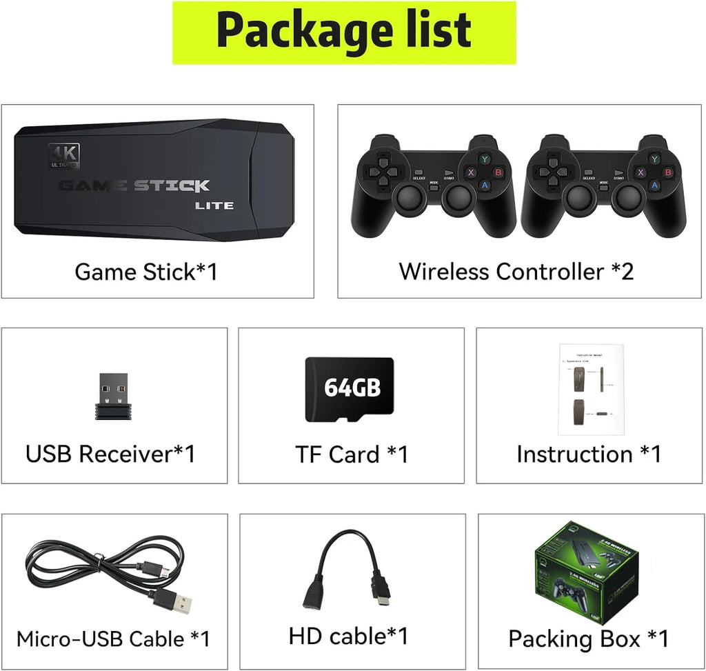 64G Wireless Retro Game Console with 25000+ Games L308907