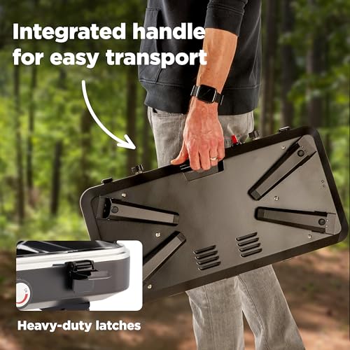 2-in-1 Gas Camping Stove and Griddle with Foldable Legs F179986