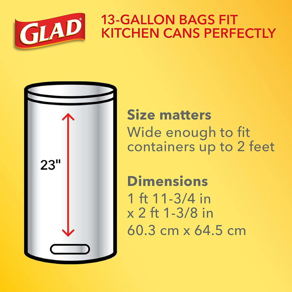 13 Gal Drawstring Kitchen Garbage Bags, 110 Ct C839