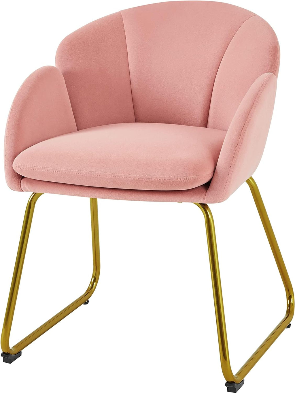 Flower Velvet Barrel Chair with Golden Metal Legs F652