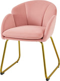 Flower Velvet Barrel Chair with Golden Metal Legs F652