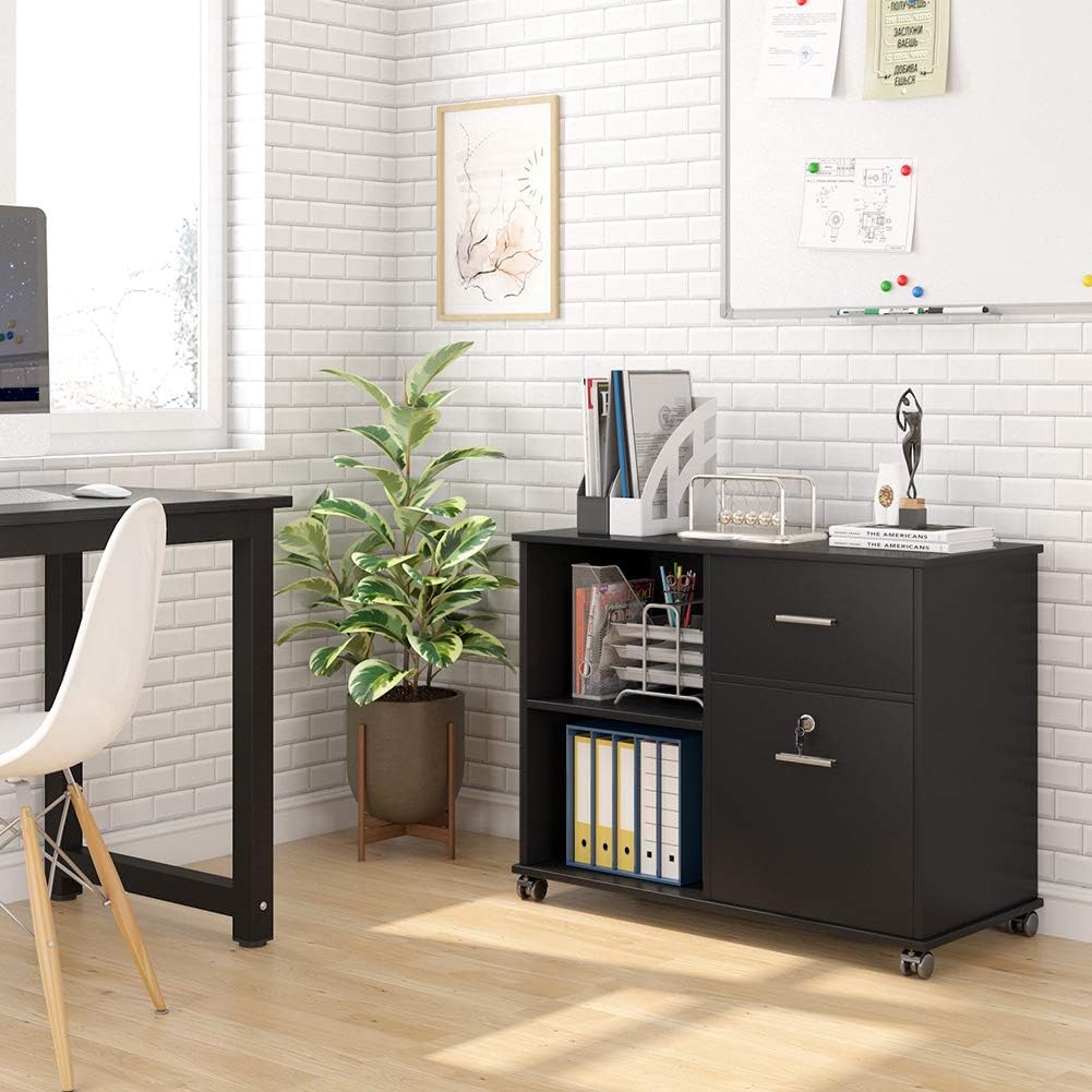 2 Drawer Mobile Lateral File Cabinet with Lock V43207