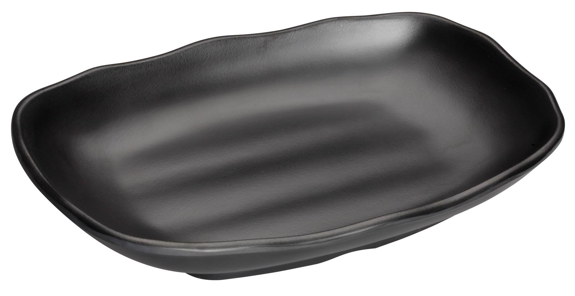 Black Melamine Rectangular Plate Z30495