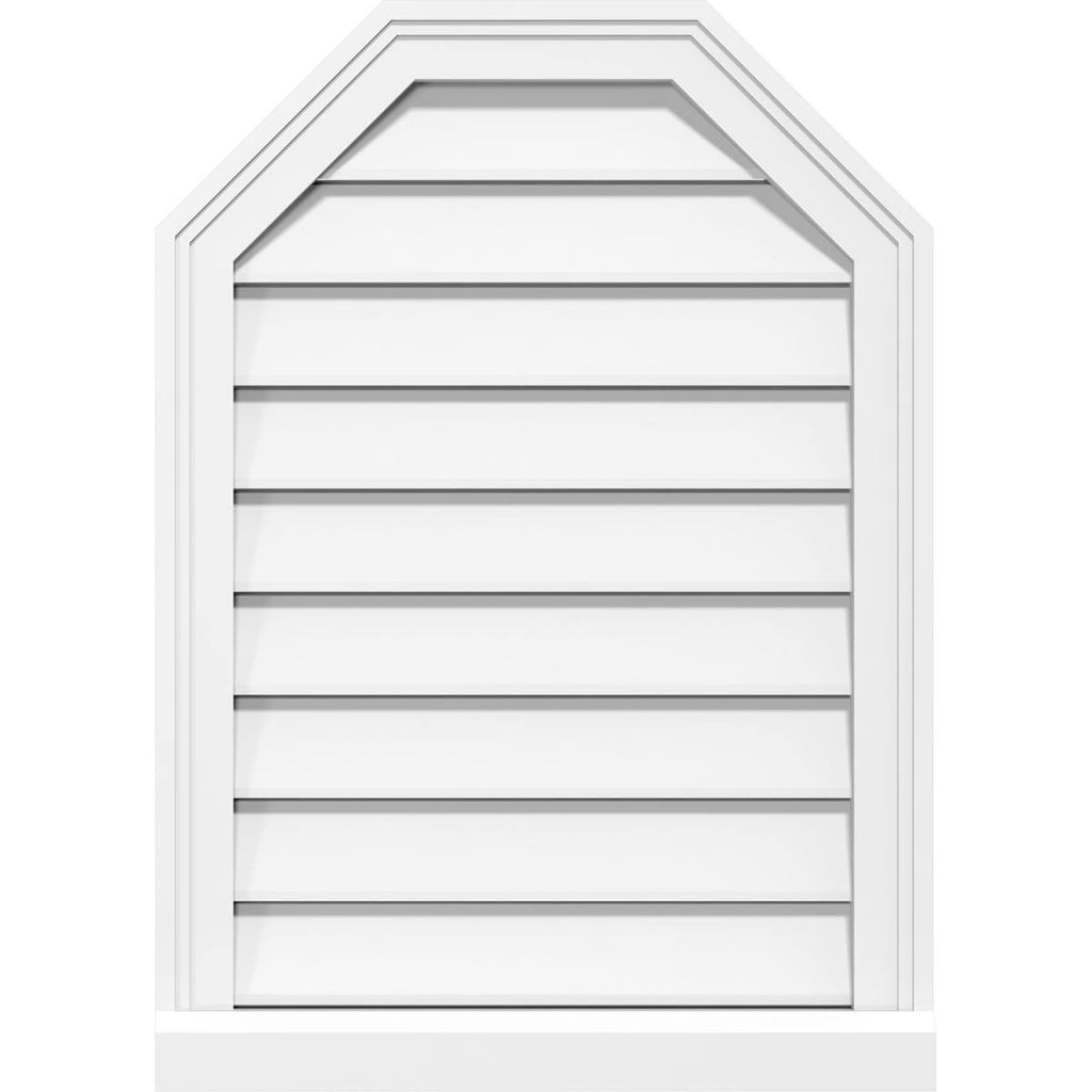 Octagonal Top Surface Mount PVC Gable Vent with Brickmoul V702